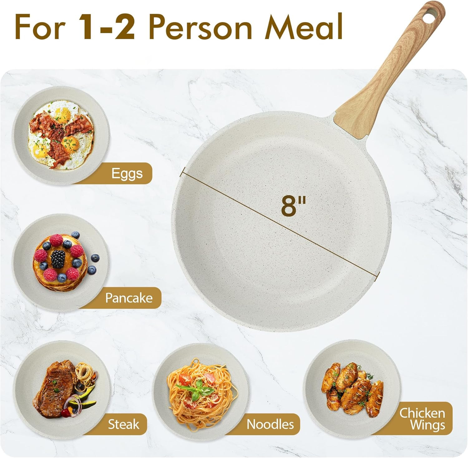 SENSARTE Nonstick Ceramic Frying Pan Skillet, 8-Inch Omelet Pan, Healthy Non Tox