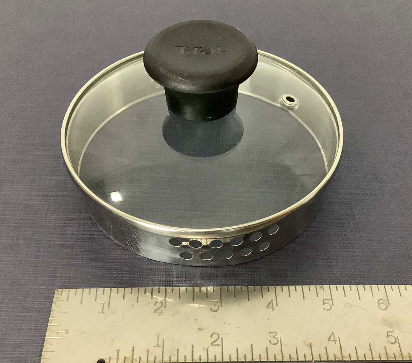 T-Fal Tefal 5.5″ Glass Lid Replacement Cover Strainer Rim Pot Pan