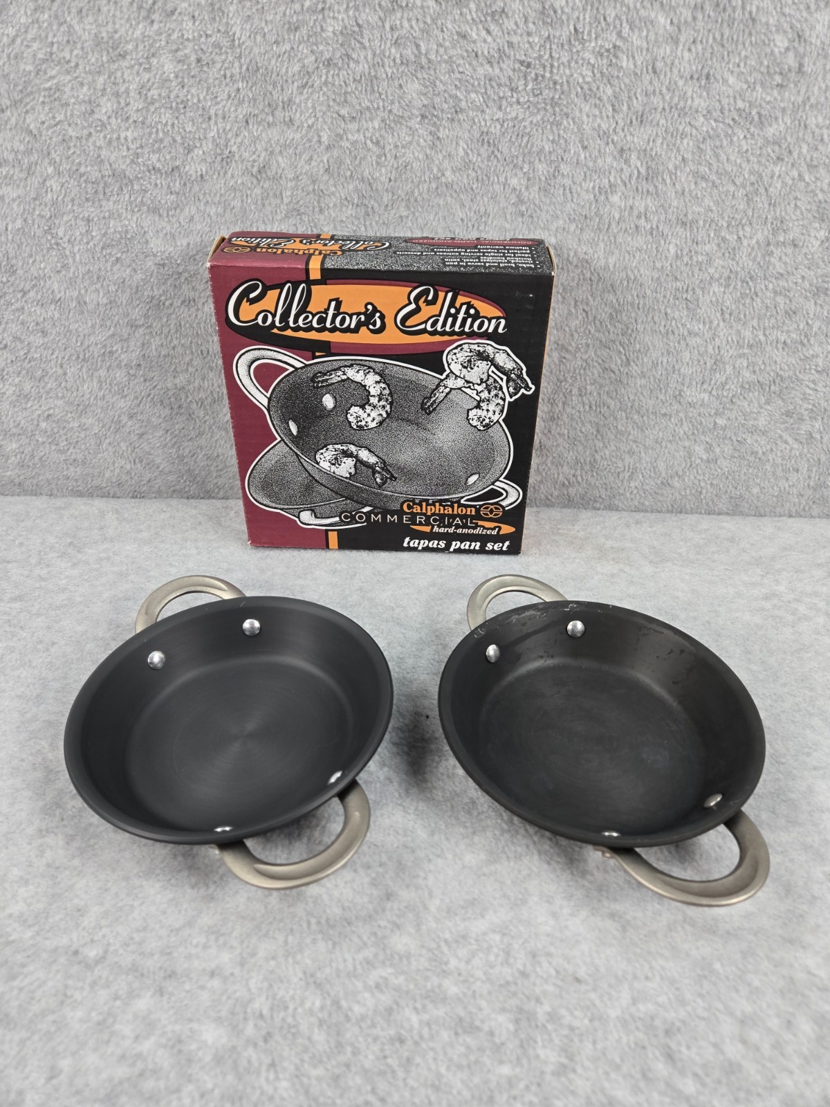 Calphalon 7″ Double Handle Tapas Pans Set of 2 Commercial Anodized 8107