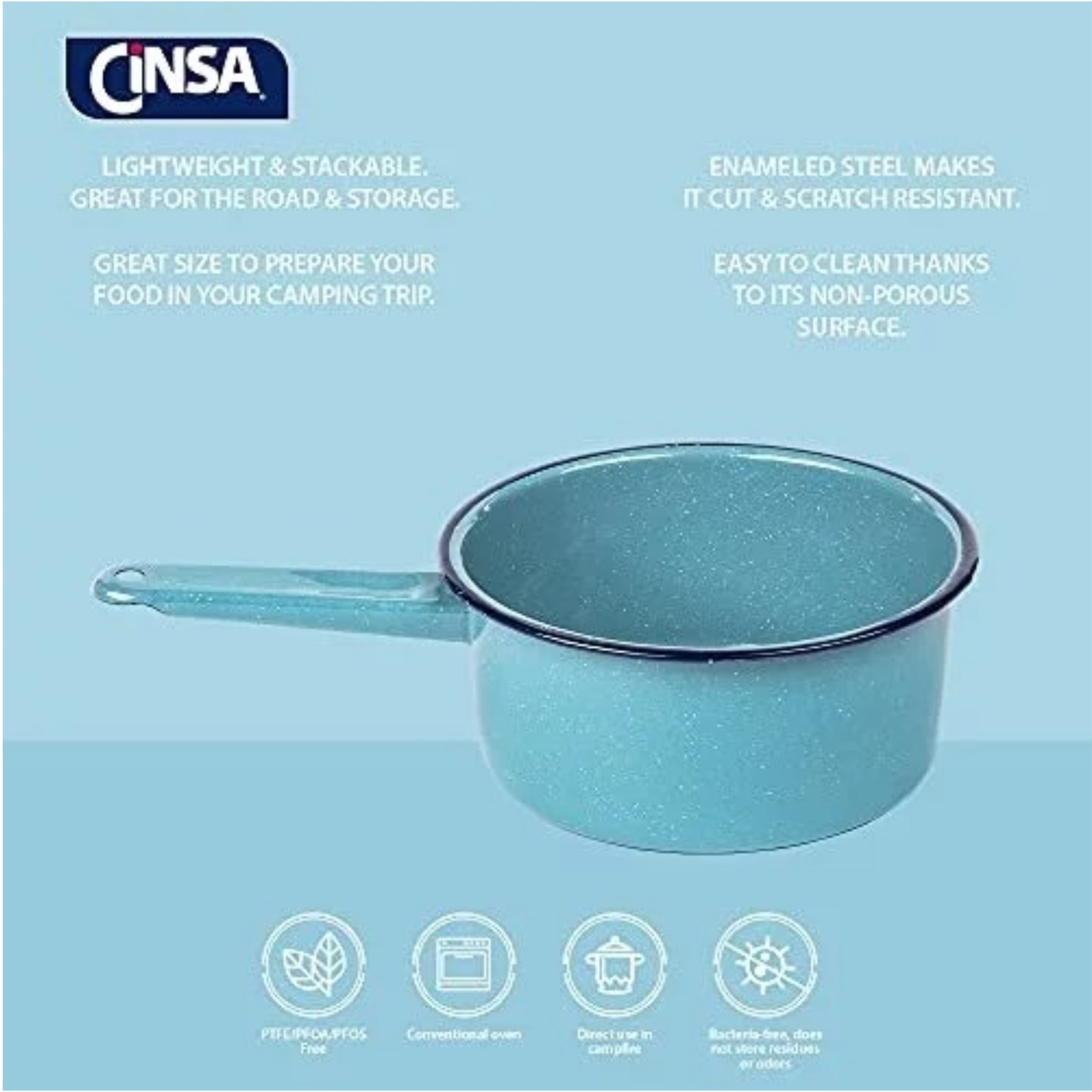 Granite Ware Saucepan, 2 Qt – Turquoise Blue