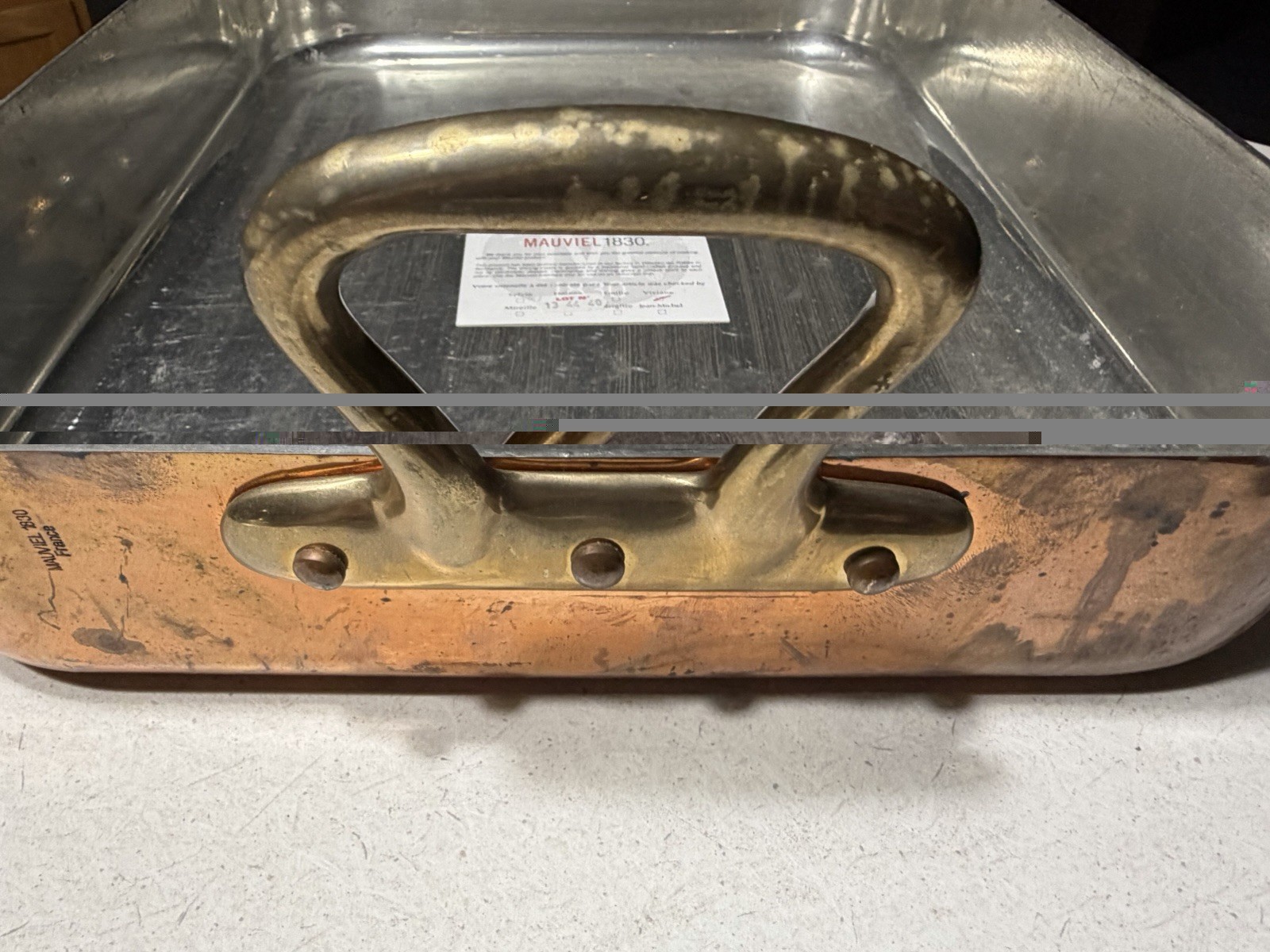 Mauviel Copper Roasting Pan With Rack, Brass Handles, 16.5”x 12.7” New! Read