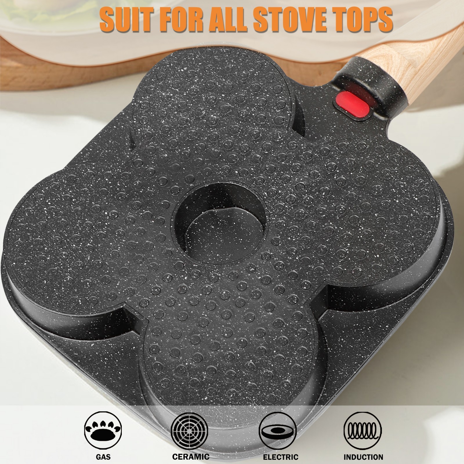 4-Cup Nonstick Egg Frying Pan Omelette Pan Granite Mini Egg Cooker Pancake Pan