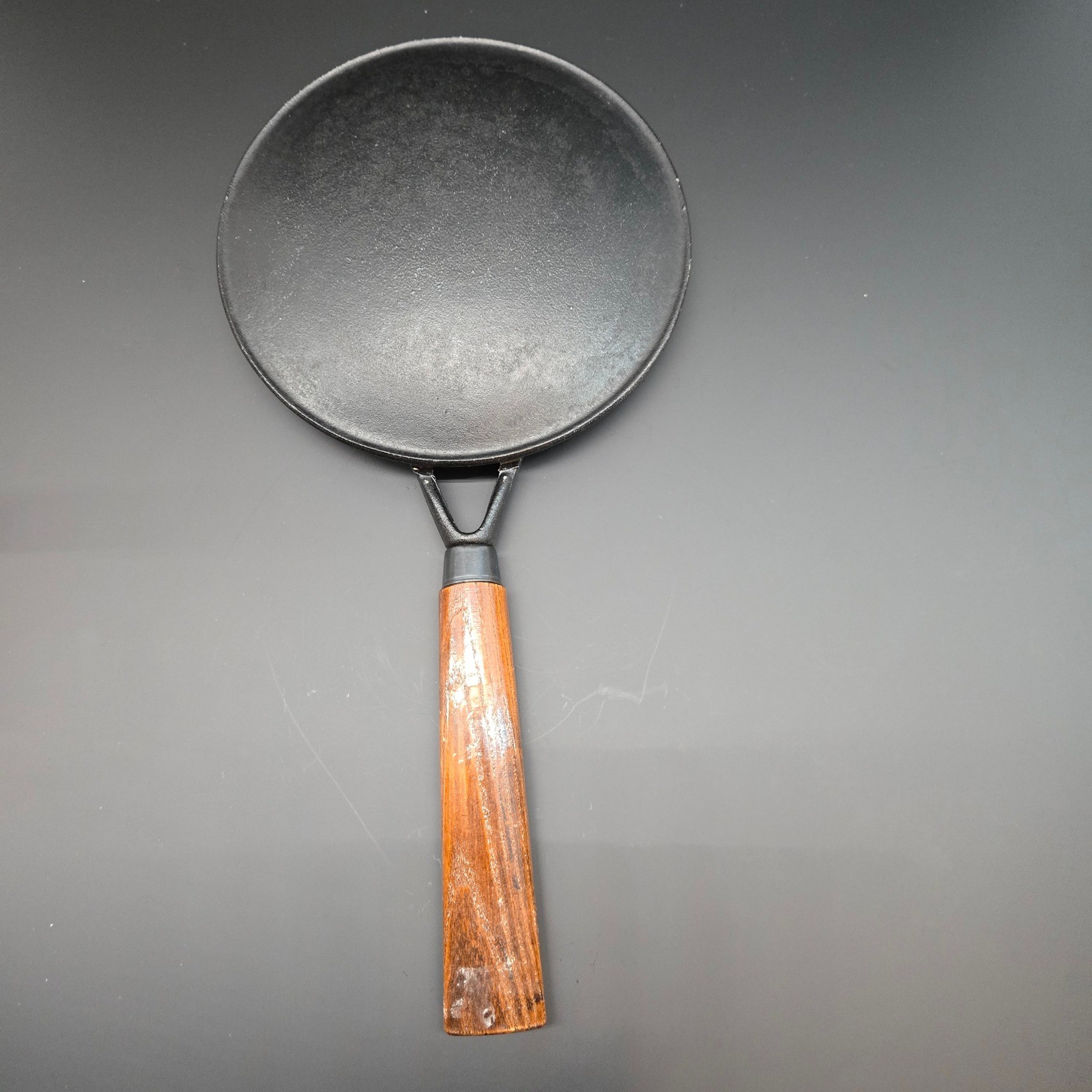 Creative Cookware Vintage Cast Iron Crepe Pan and Ceramic Batter Recipe Set