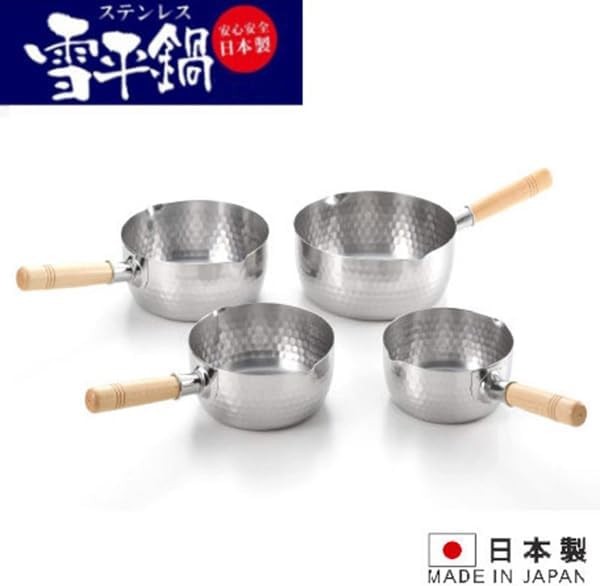 Japanese Stainless Steel Yukihira Saucepans 18cm Cooking Pot, 1.7 Quart, Made in