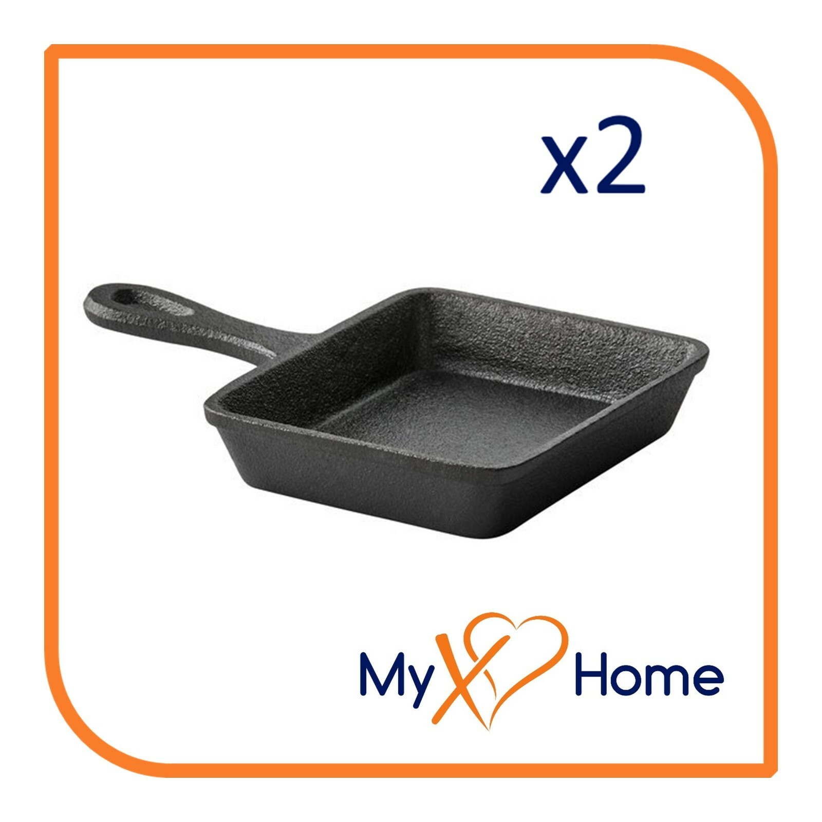 5″ x 4″ Rectangular Cast Iron Frying Pan / Skillet (2 Skillets) by MyXOHome