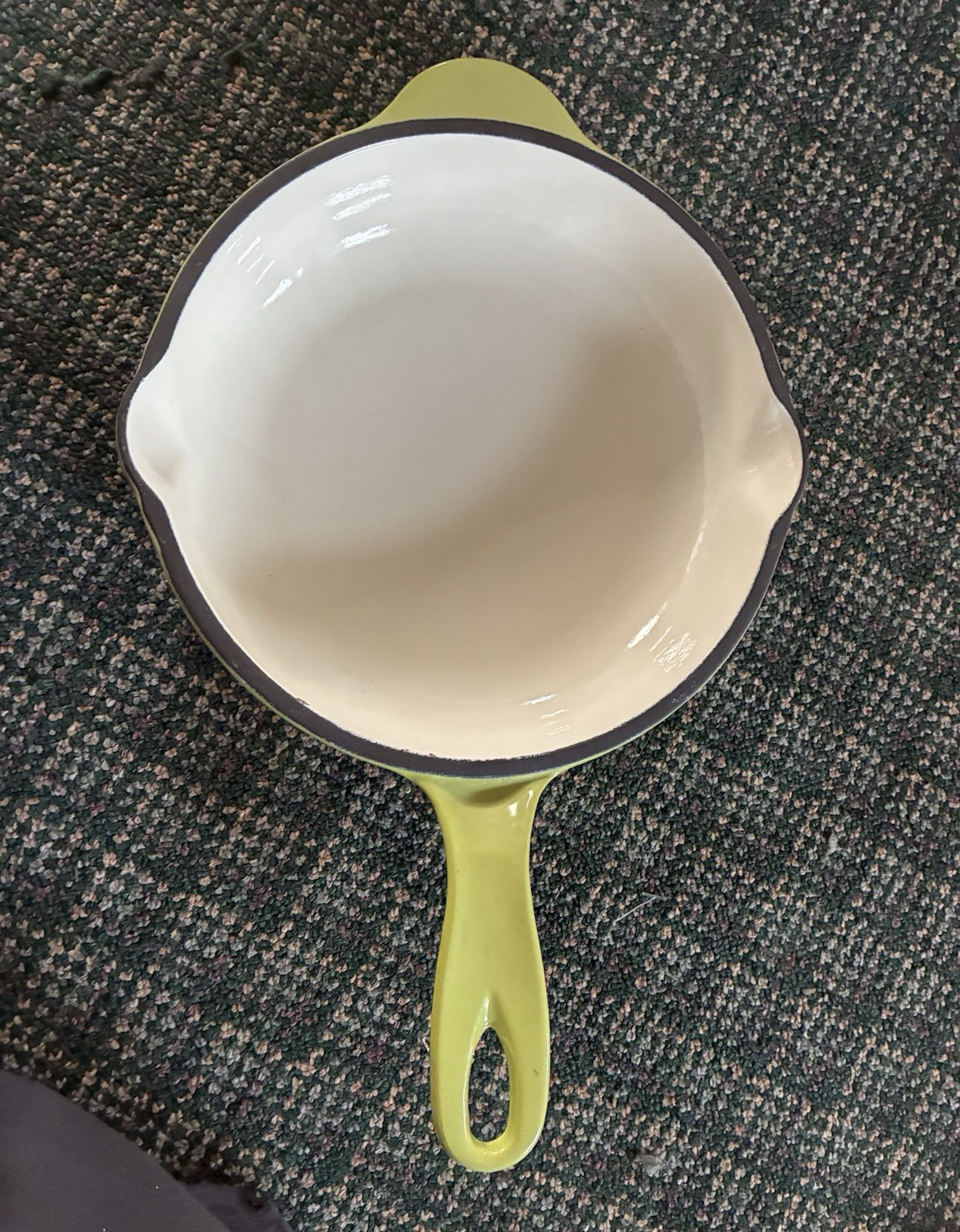 Crofton Enameled Cast Iron Skillet/Griddle Green/White Round Oven-Safe 1-Piece