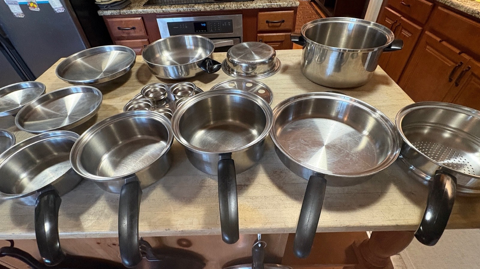 Vtg 14 pcs Seal-O-Matic Thermium Multi-Plex Stainless Steel USA Cookware Set USA