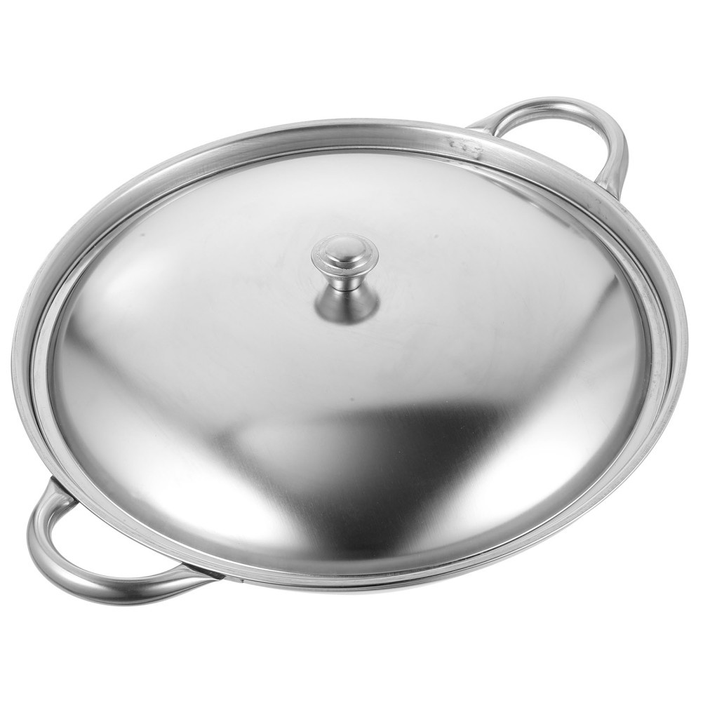 Stainless Steel Cooking Pot Set with Lid Portable Cooking Pan 2pcs