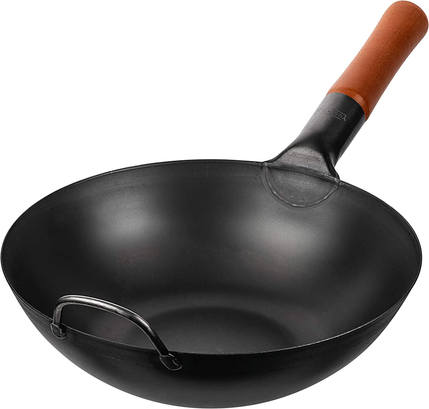 Carbon Steel Wok Pan – 11.8″ Woks and Stir Fry Pans – Chinese Wok with Flat Bott