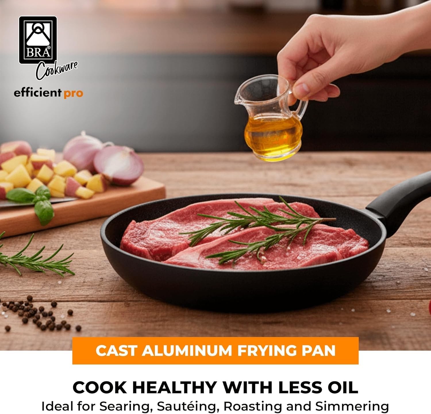 8 Inch Nonstick Frying Pan Cast Aluminum Skillet All Cooktops