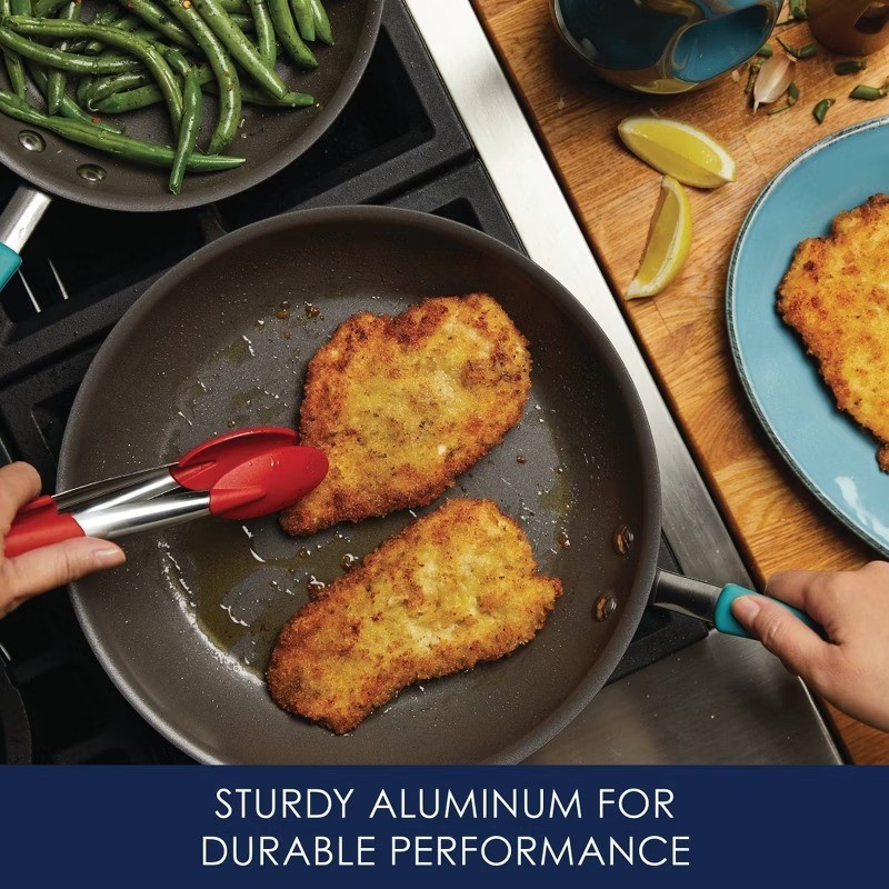 Rachael Ray Cucina Twin Pack Nonstick Frying Pan Set, Blue, 9.25″ & 11″