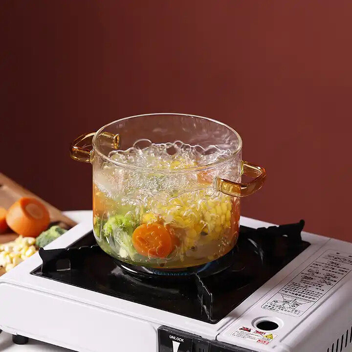 Heat Resistant Soup Pot High Borosilicate Cooking Glass Pot Great For Gift