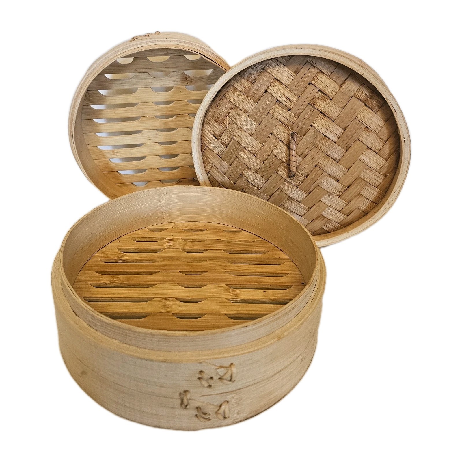 Joyce Chen 2-Tier Bamboo Steamer Baskets Asian Food Cooking 8″