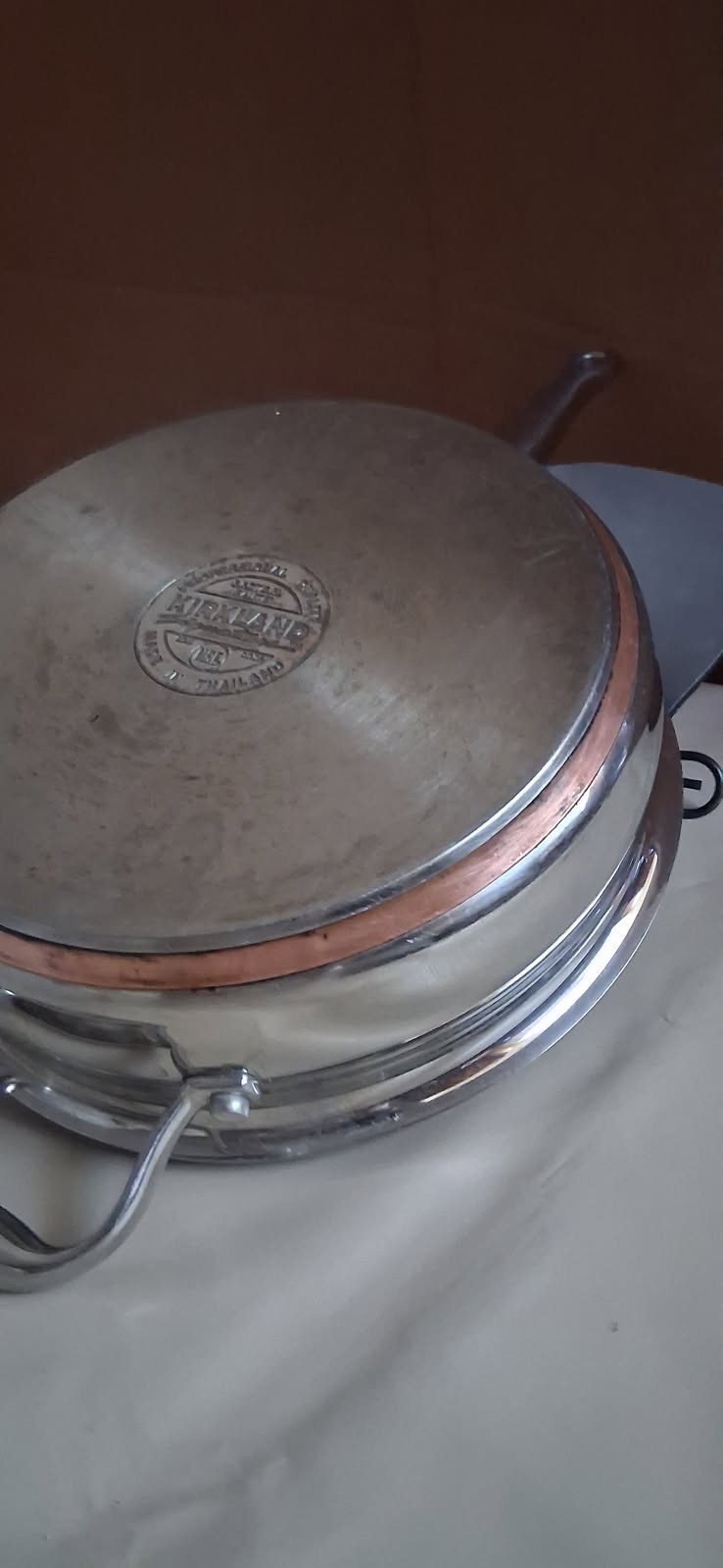 Kirkland Signature Pro Quality Stainless Steel Saute Pan Copper Core 3.5Qt W/Lid