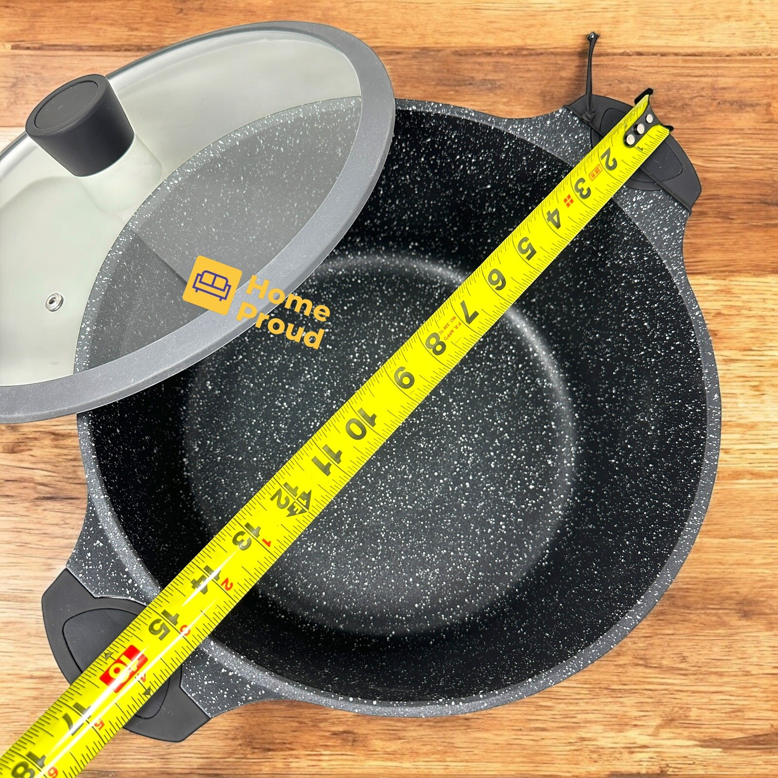 D&W Pot/Casserole 12.5″ Inch,10 Qt With Lid Big Party Size Nonstick Cookware