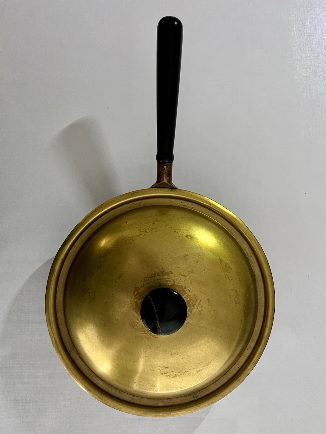 S.S.&Co. Copper Frying Pan Skillet Round Long Handle, Gas & Electric Compatible