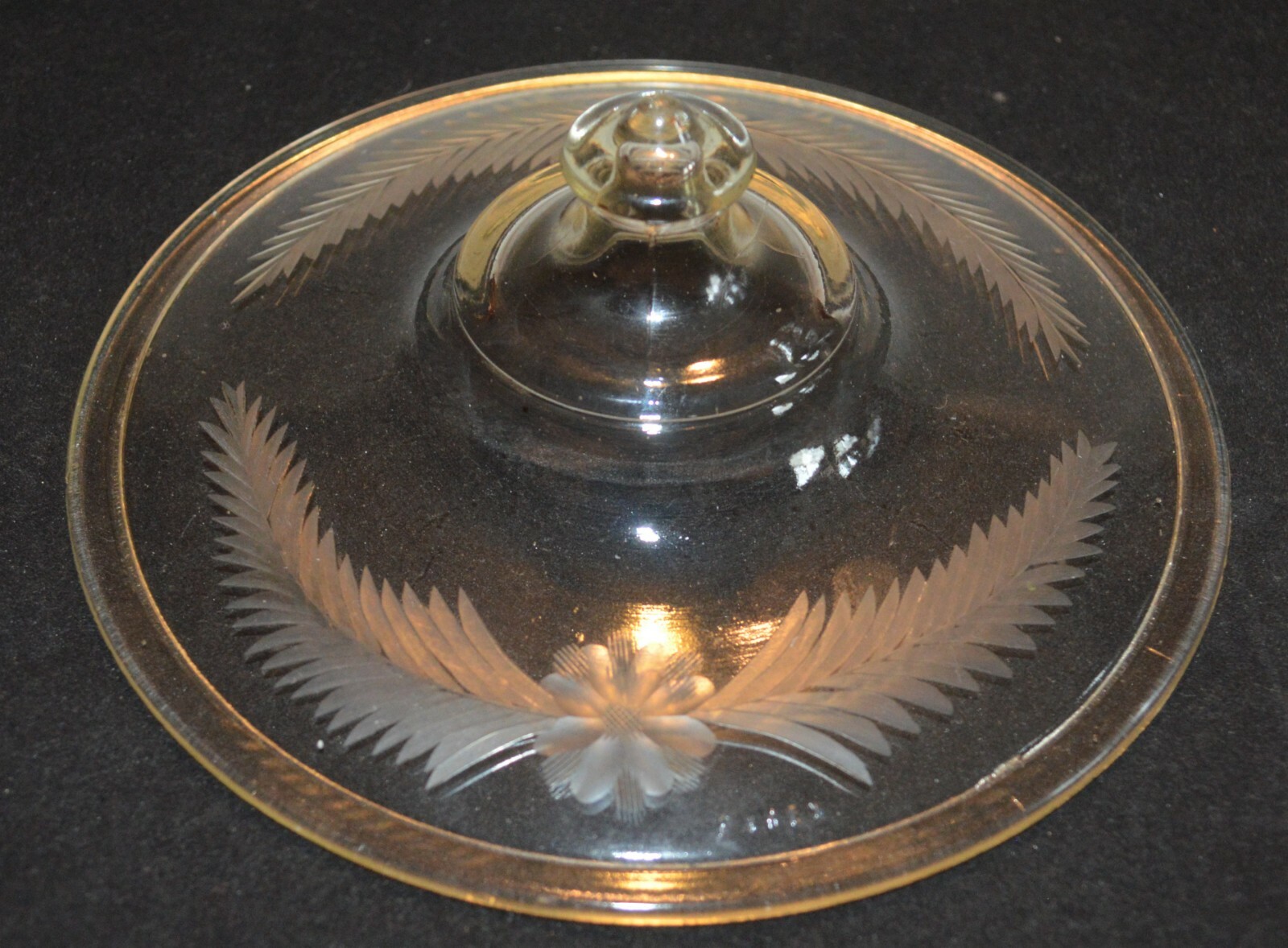 Rare Pyrex 168 Clear Round Casserole Lid ONLY 7 5/8″ exterior diameter etched