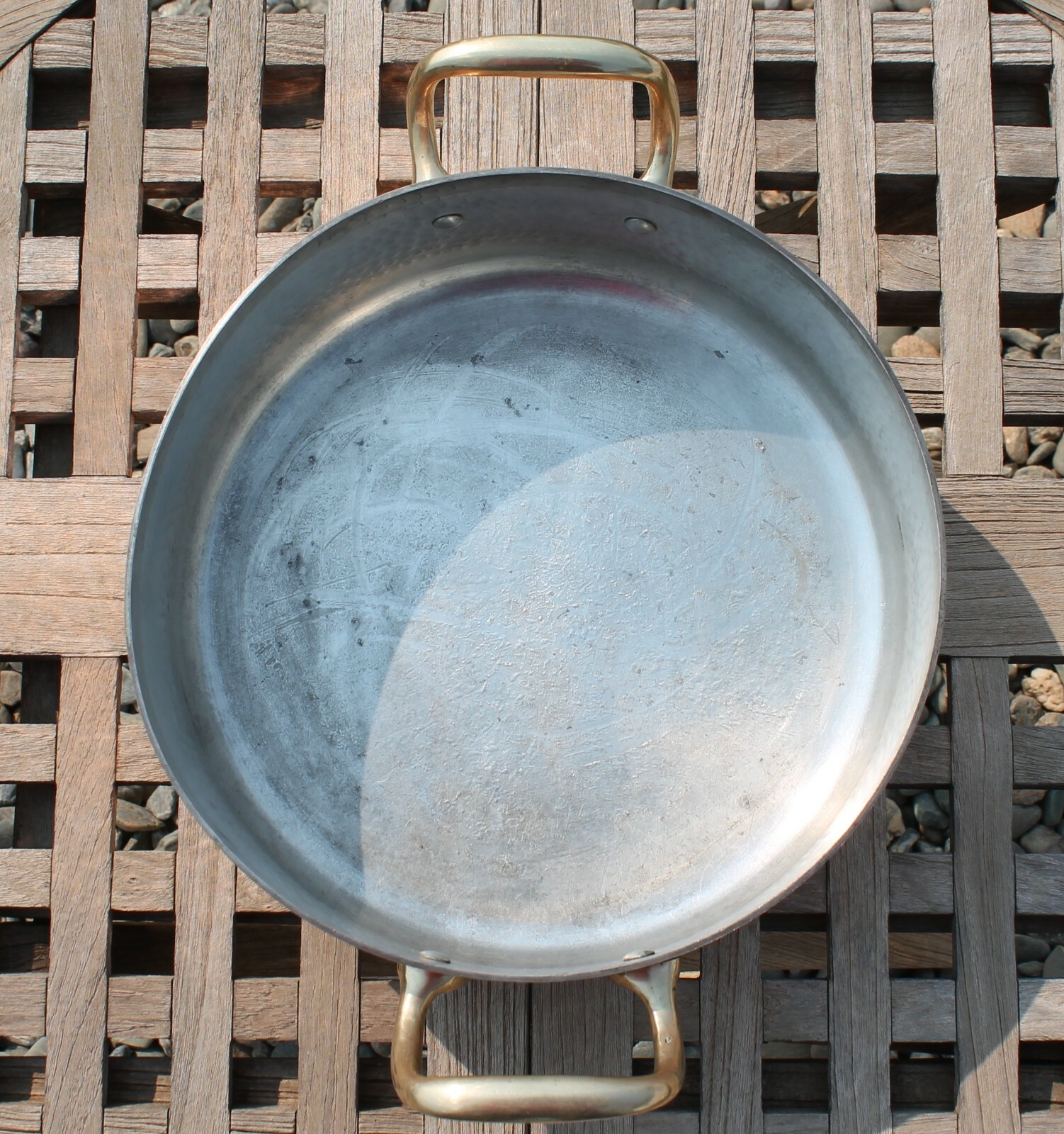 Hammered Copper 3 Qt Dutch Oven w/ tin lining & brass handles