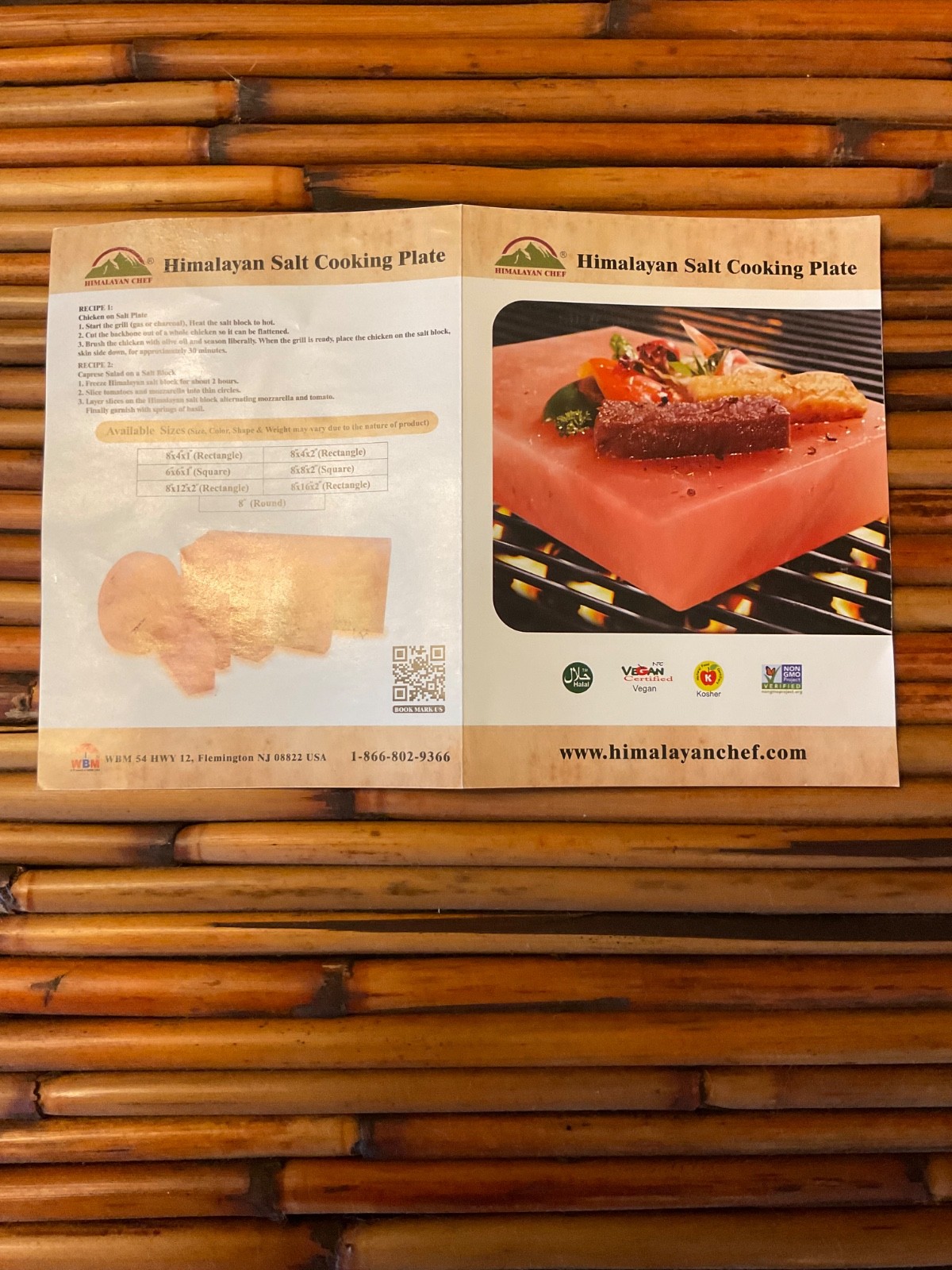 HIMALAYAN CHEF Salt Cooking Plate 6” X 6” X 1” NIB For Gifting/Your Own Grill