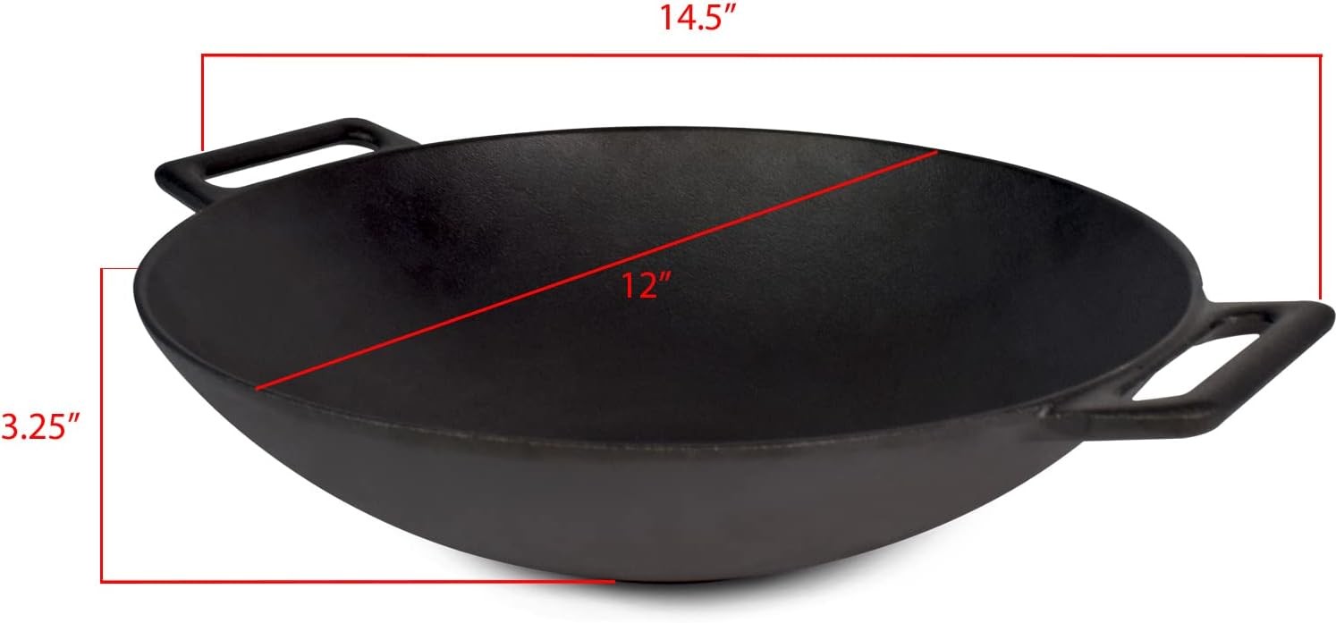 Jim Beam 12” Pre Seasoned Heavy Duty Construction Cast Iron Grilling Black