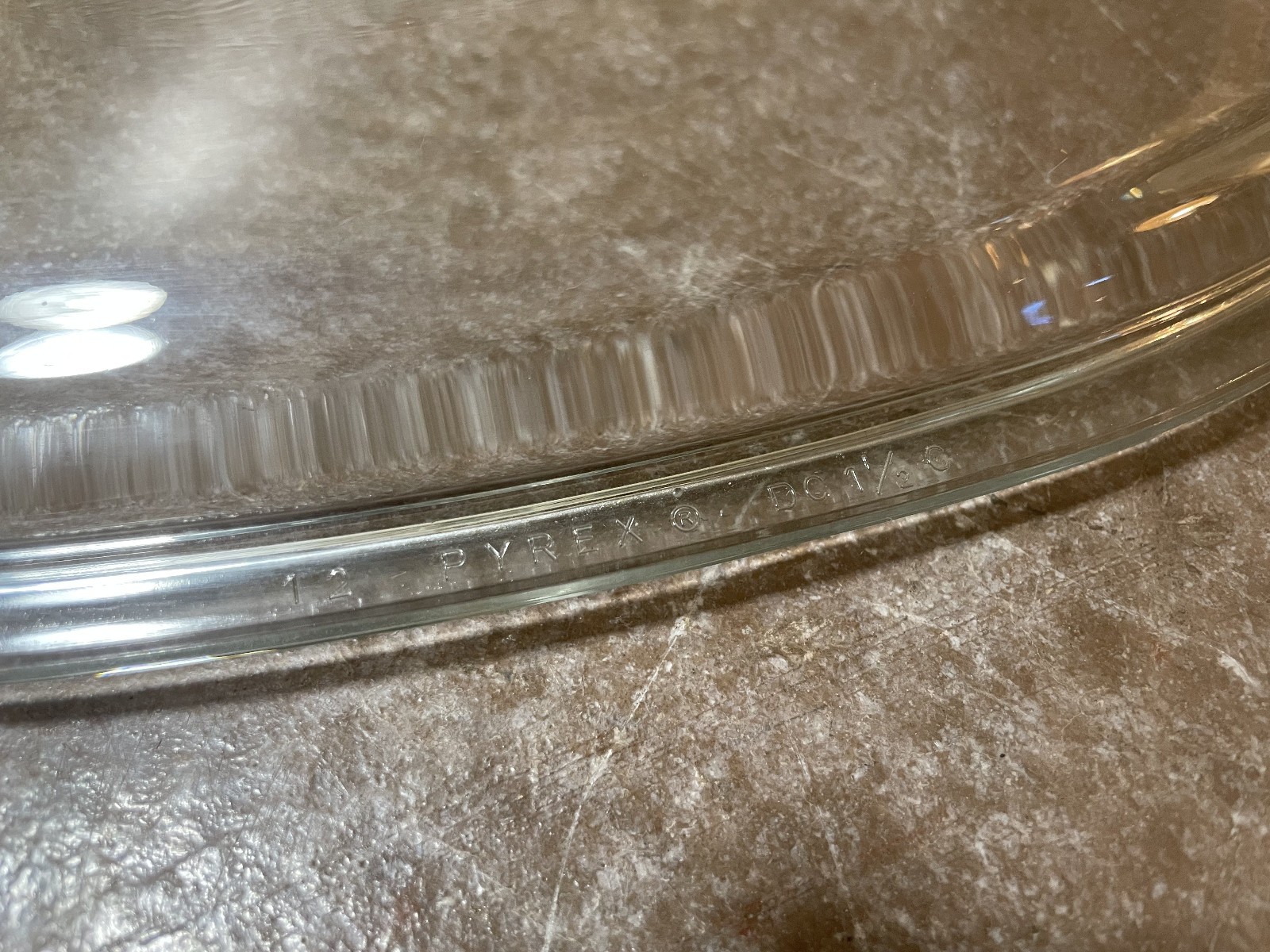 Pyrex DC 1 1/2-C Clear Glass Vintage Lid Replacement 11 x 8.75 inches
