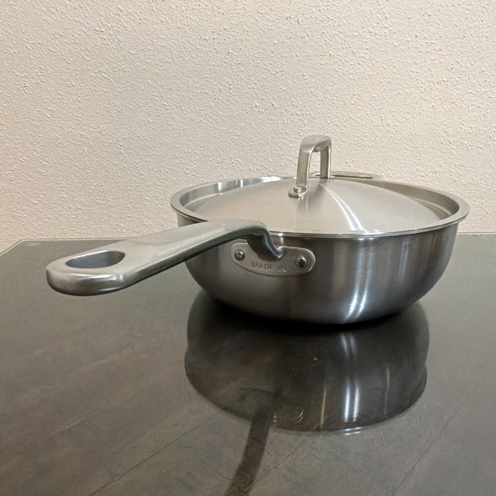 Made In | 5 qt Stainless Steel Saucier Pan with Lid | Induction/Electric/Gas