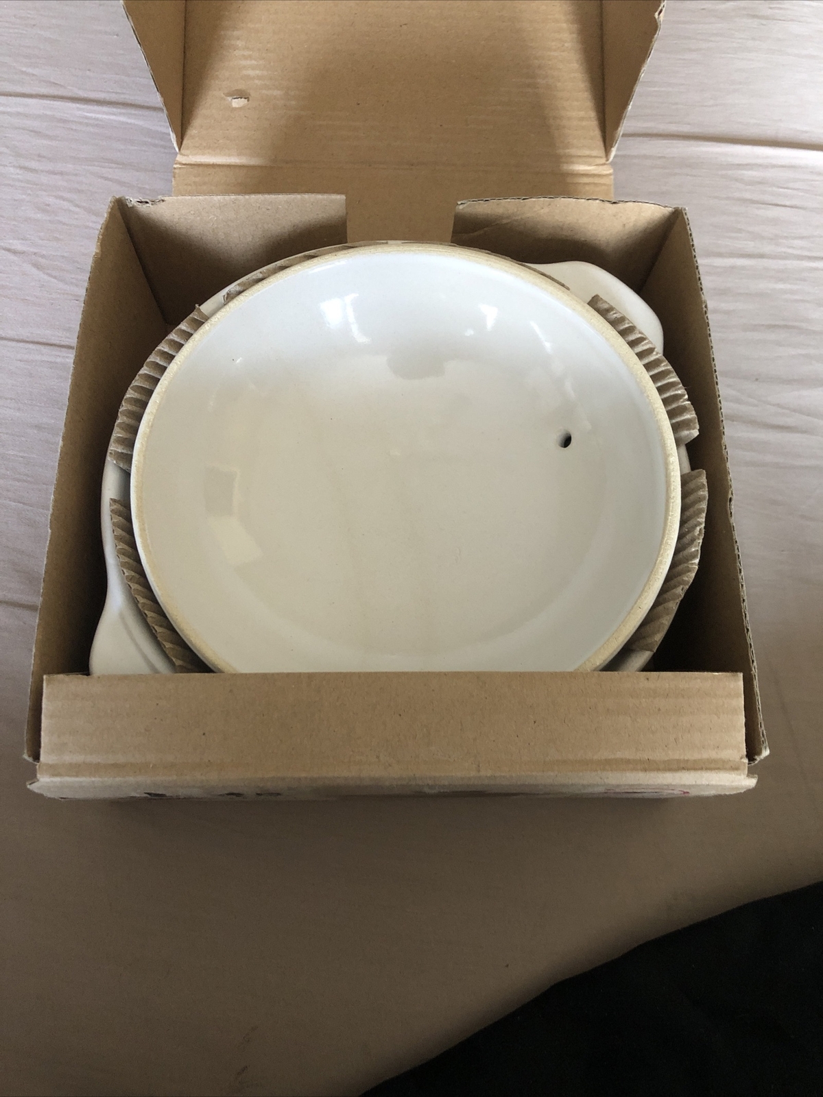 Daiso Earthen Pot Clay Heat Resistant Bowl Dotted With Lid Cherry Blossom Japan