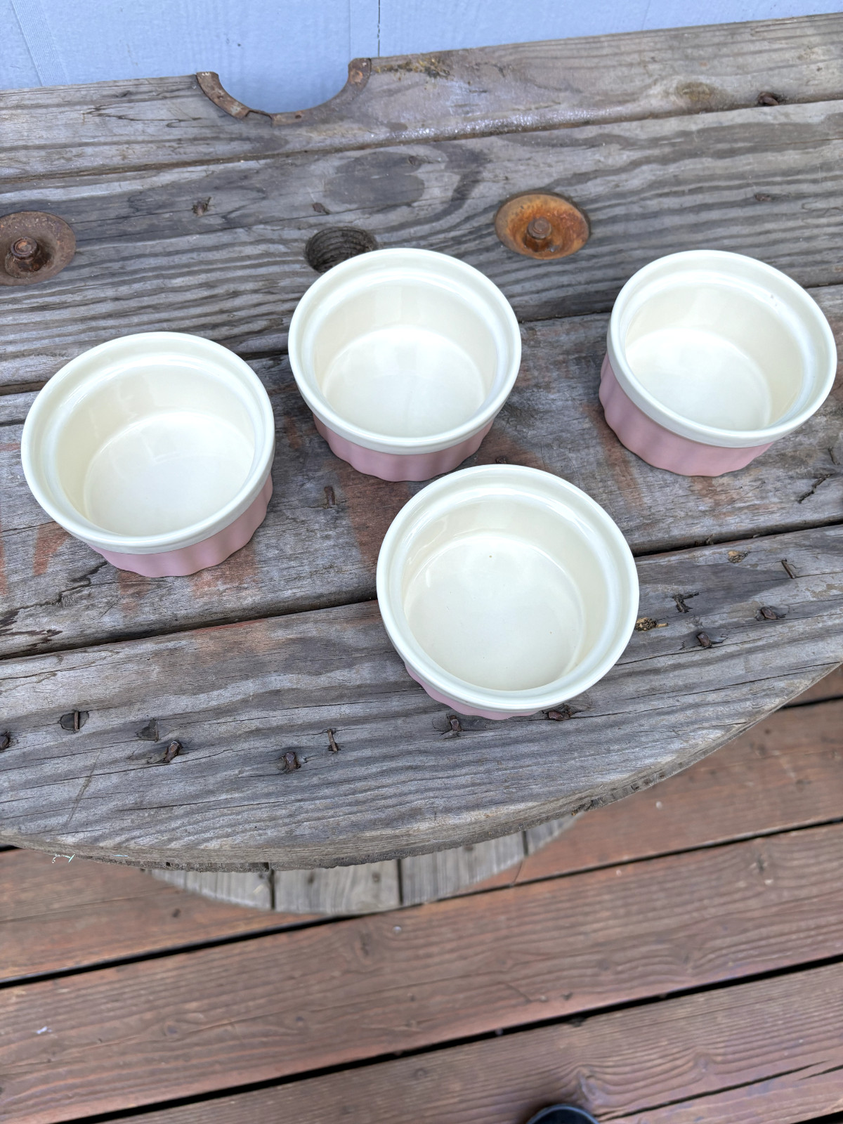 Natural Elements Stoneware Set of 4 Pink Ramekins