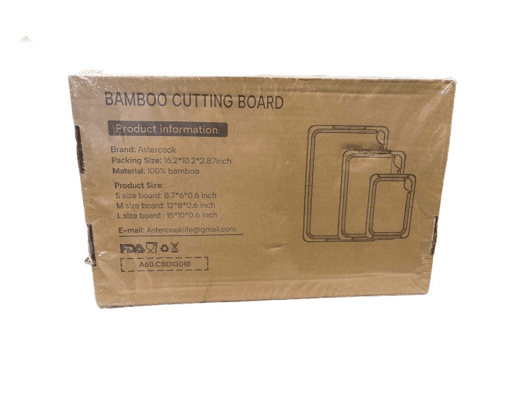 Astercook Bamboo Chopping Board with Holder, Cutting Boards Set