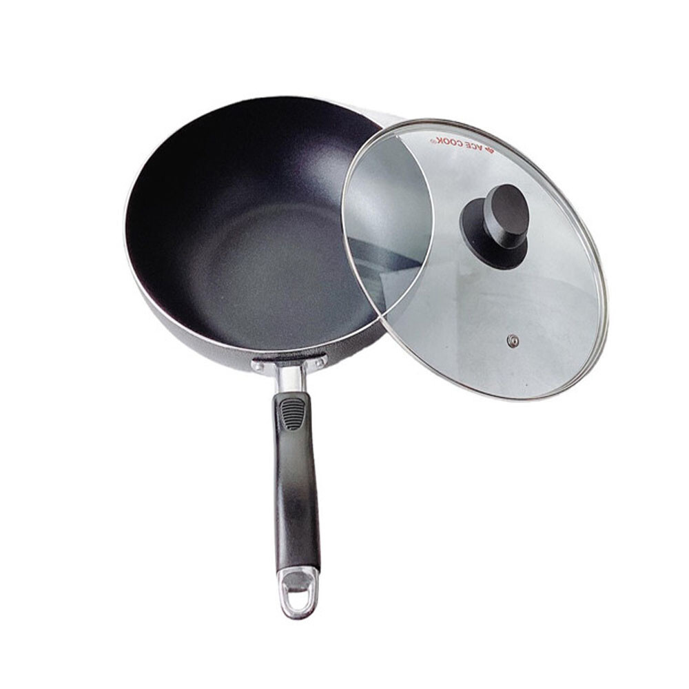 Nonstick Coating Deep Frying Pan Saute Pan with Lid, 10″ Fry Pan, Plastic Handle