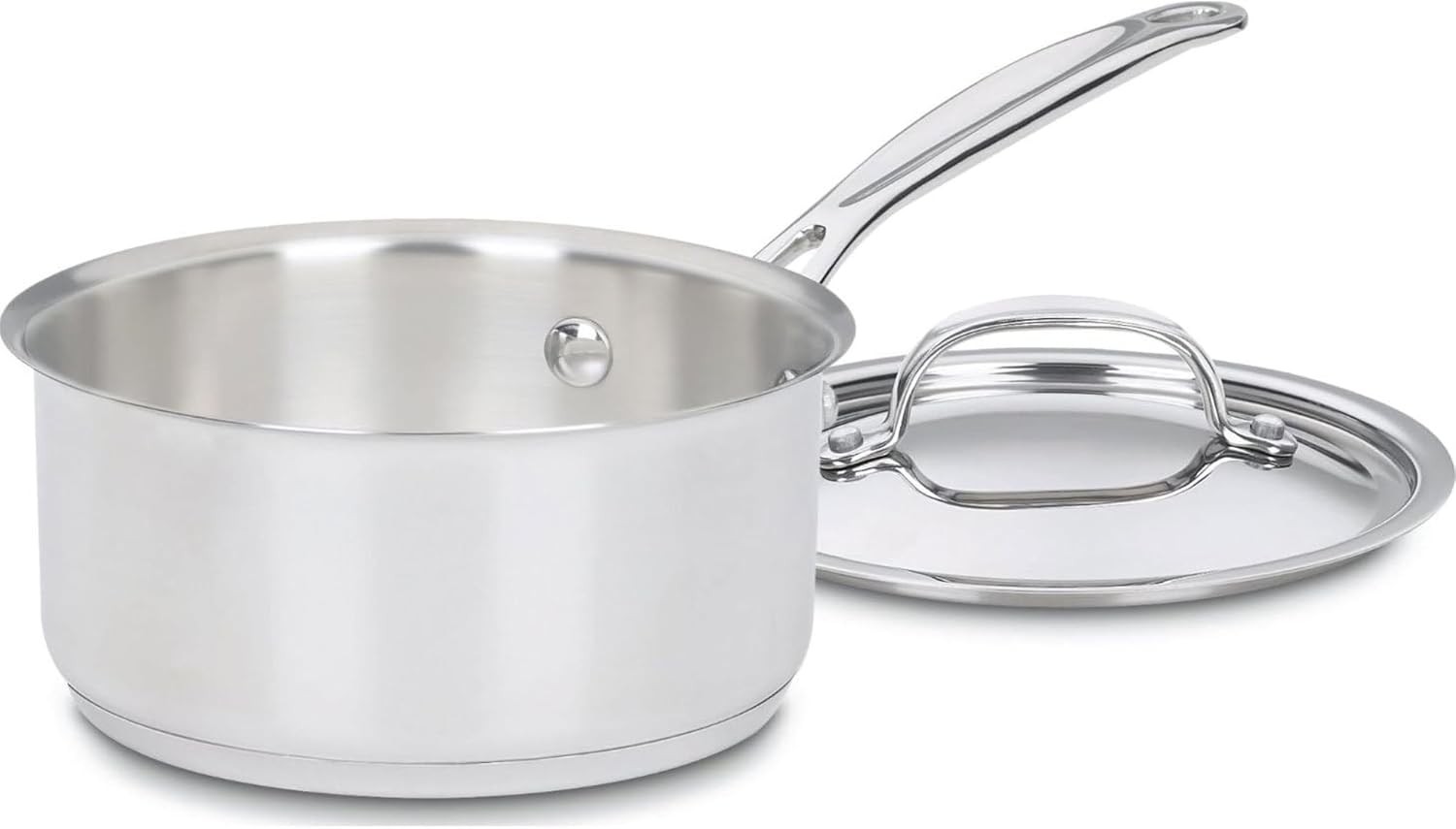 Cuisinart Stainless Steel Sauce Pan with Lid 1.5 Quart Small Kitchen Cookware