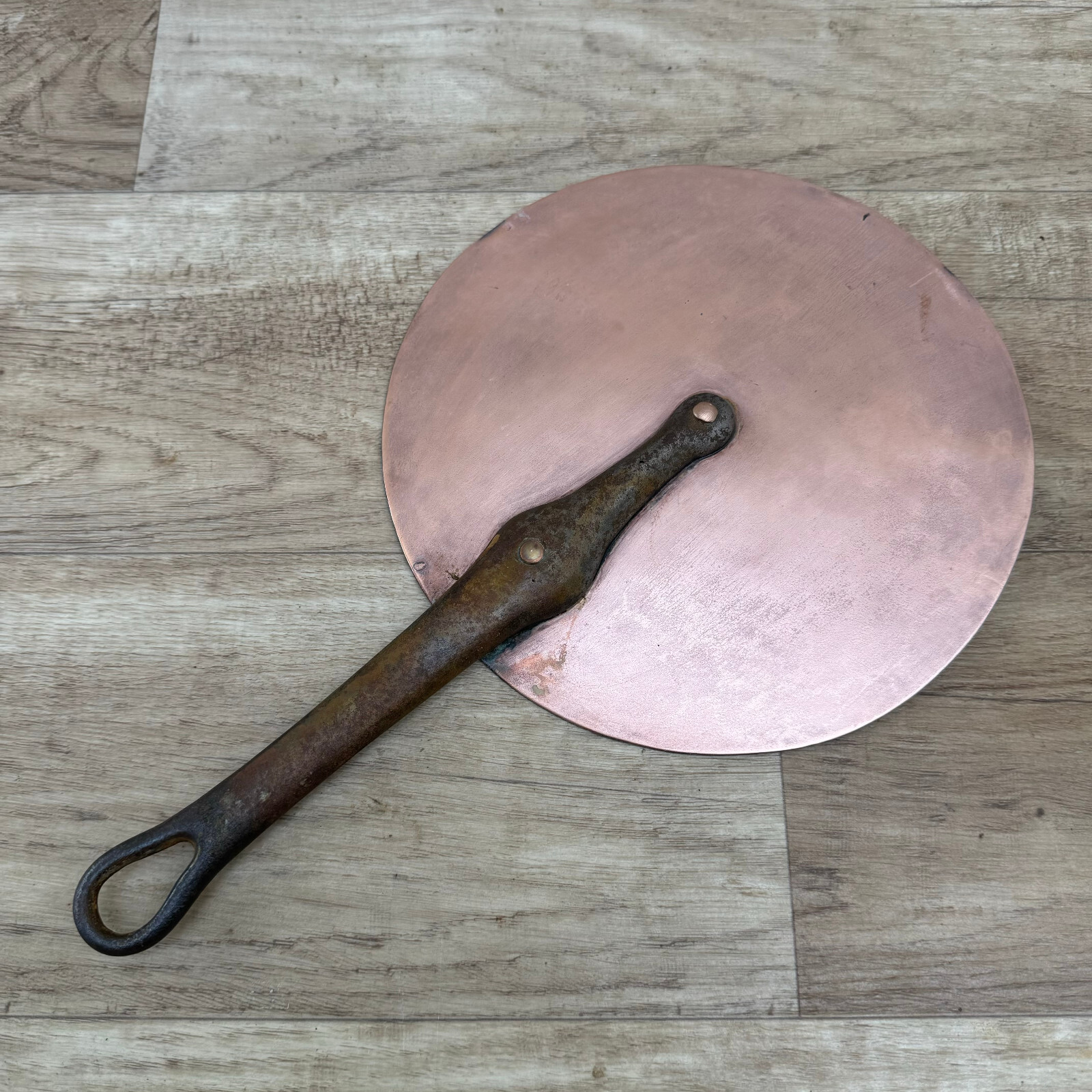French copper pan lid saucepan cuisine pots cook cast iron 7 1/2″ 19092419