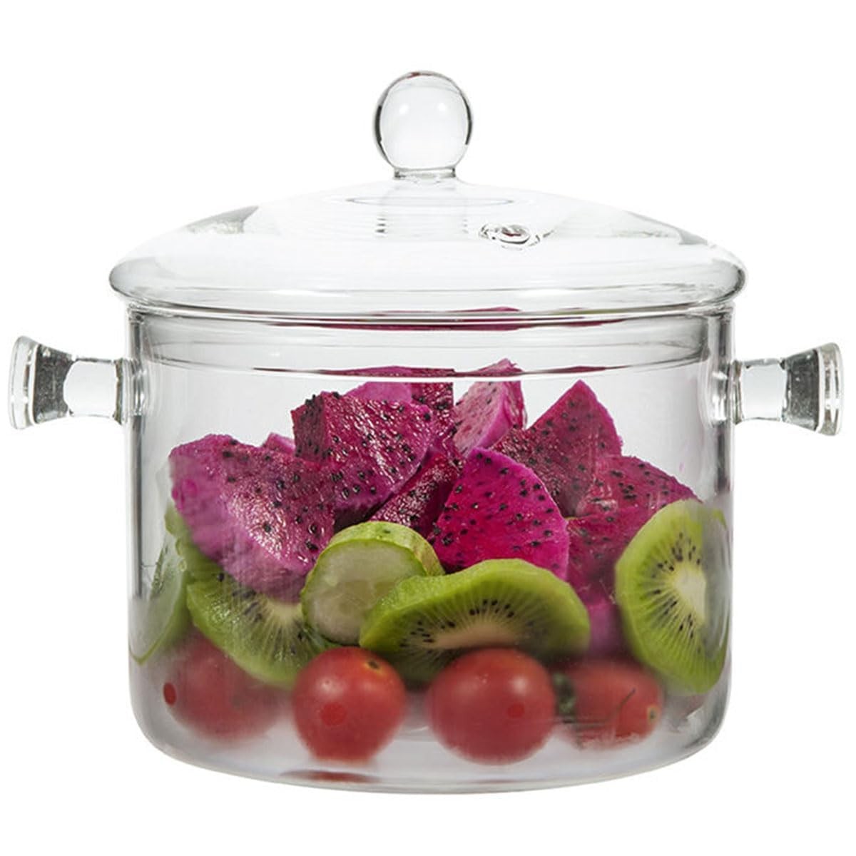 Glass Saucepan with Cover, 1.5L/50 OZ Heat-resistant Glass Cooking Pots, Glas…