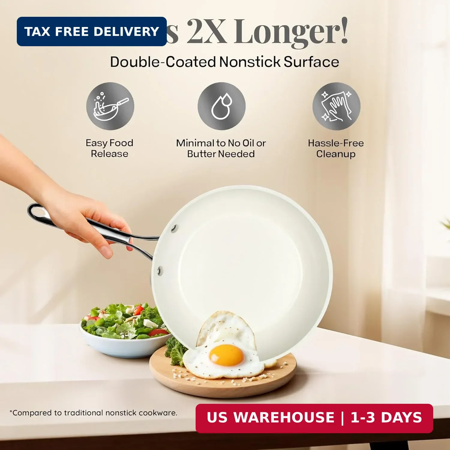 GOTHAM STEEL Hammered 10 Inch Non Stick Frying Pans with Lid, Frying Pans Nonsti