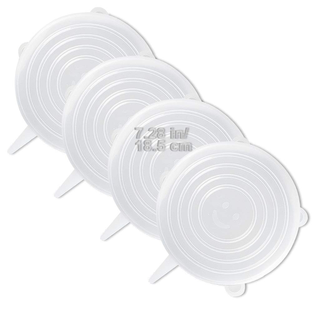 4 Pack Same Size Silicone Stretch Lids, Thicker Reusable Sturdy Silicone Cont…