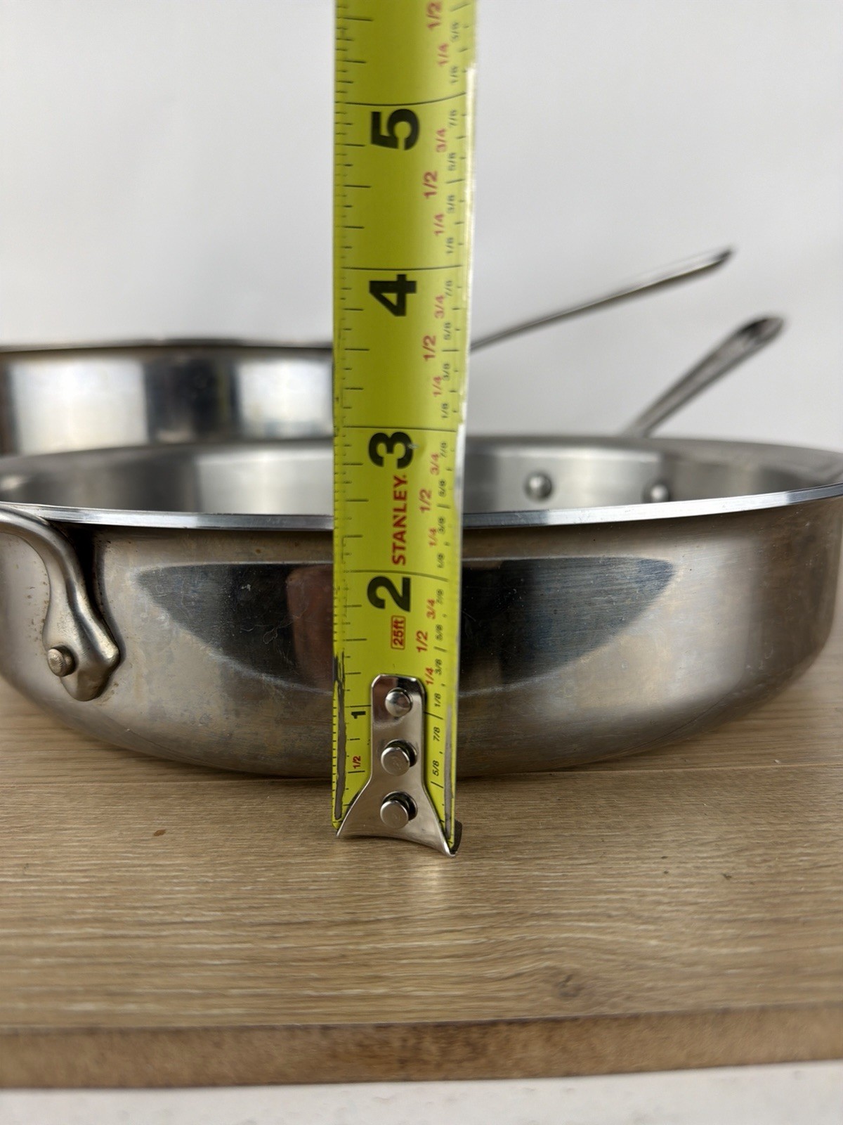 2 All Clad 11 Inch Stainless Steel Saute Skillet Pan 4.25” And 2.5” Deep -Read👇