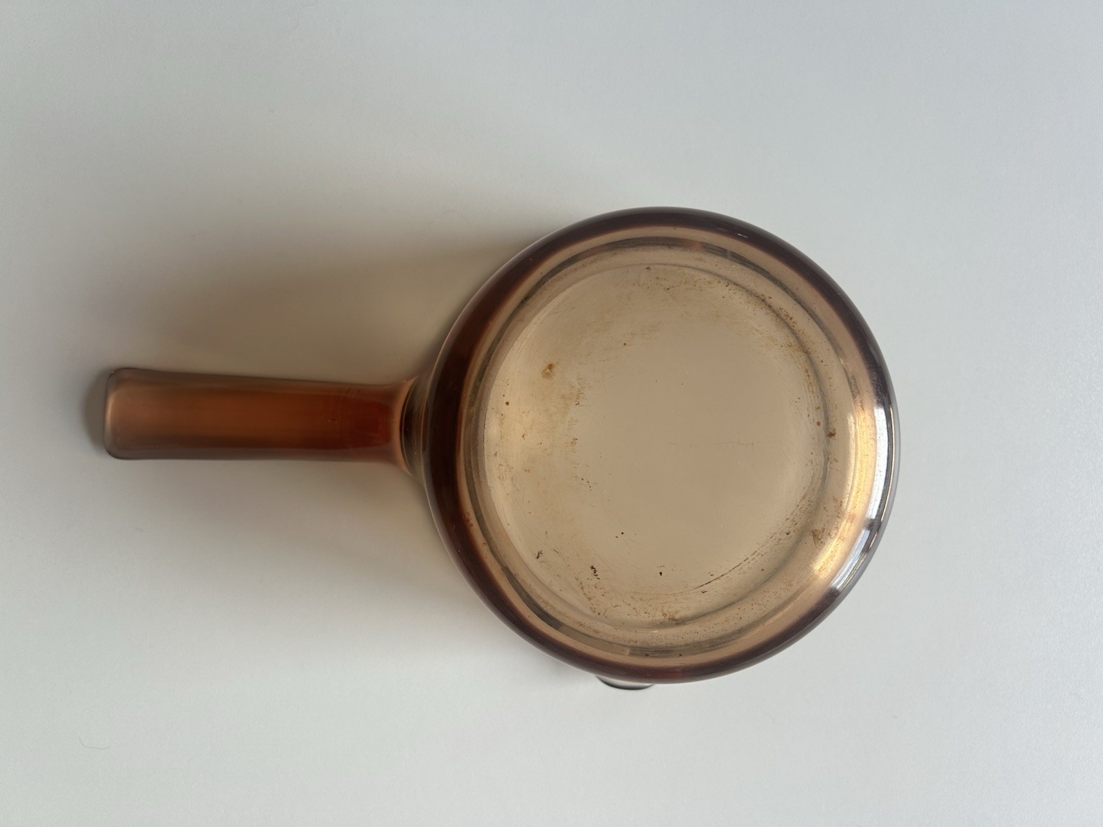 Vintage Visions Corning France Amber Glass Saucepan, Pour Spout, 0.7L