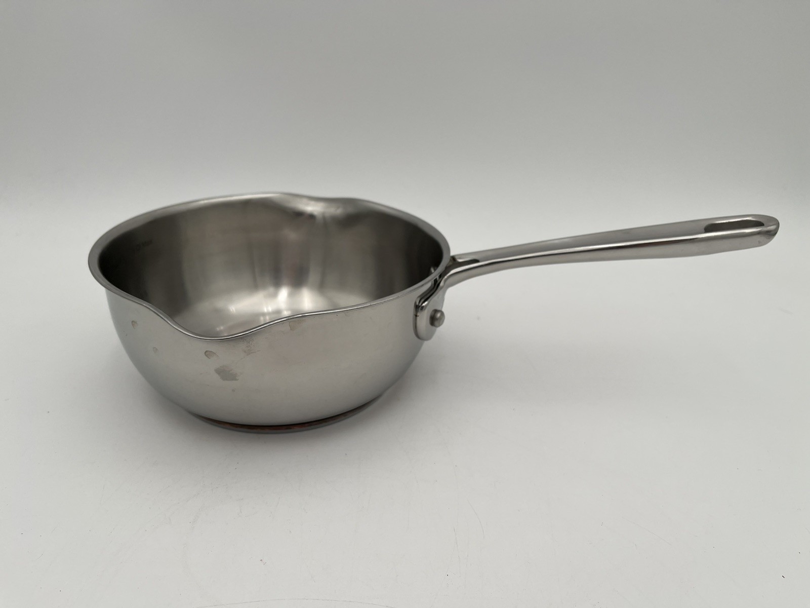 Emeril 1 Qt. Saucepan Double Pour Spout Stainless Steel Copper Core No Lid