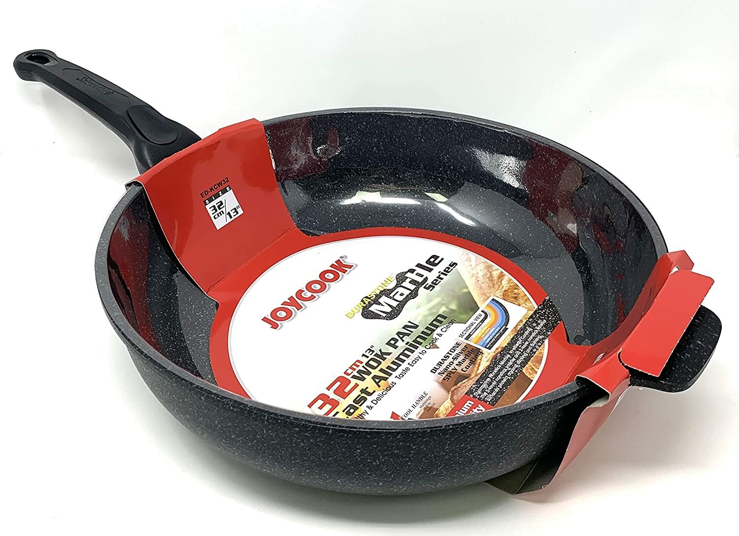 Joycook Durastone Marble Coated Cast Aluminum Nonstick Wok Pan, 13-inch / 32 CM
