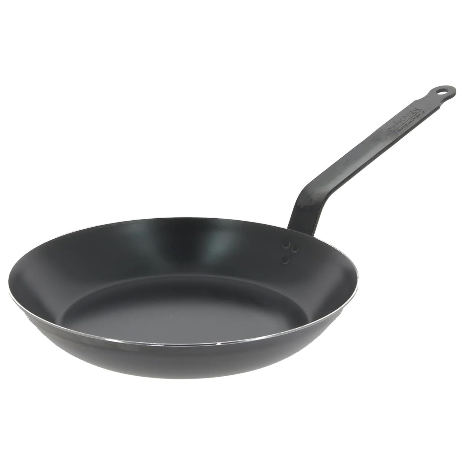 De Buyer Blue Carbon Steel Fry Pan 2mm Thick 11” Diameter, 8.3” Cooking Surface