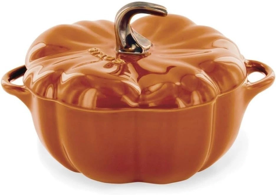 Ceramic 16-oz Petite Pumpkin Cocotte – Burnt Orange