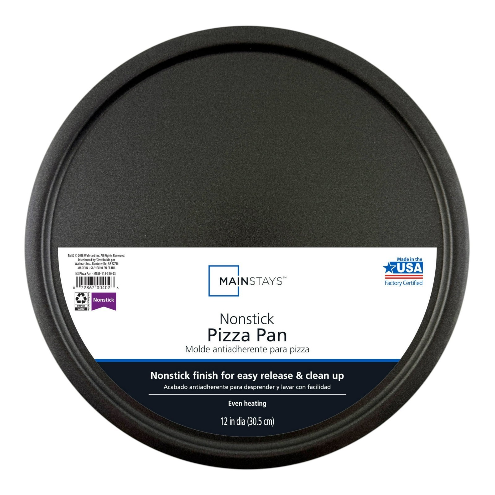 Non Stick Pizza Pan 12 Inches, Dishwasher Safe, Dark Gray
