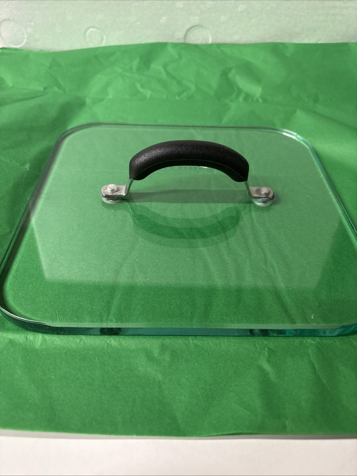 Technique Glass Weighted Press Lid 9” Square 7/8” Thick 2.14 Pounds