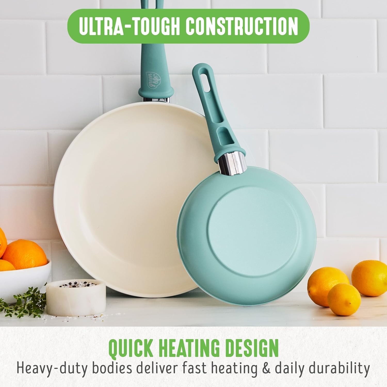 Professional Quality Non-Toxic Frying Pans Set – 7″ & 10″ with Stay-Cool Handles