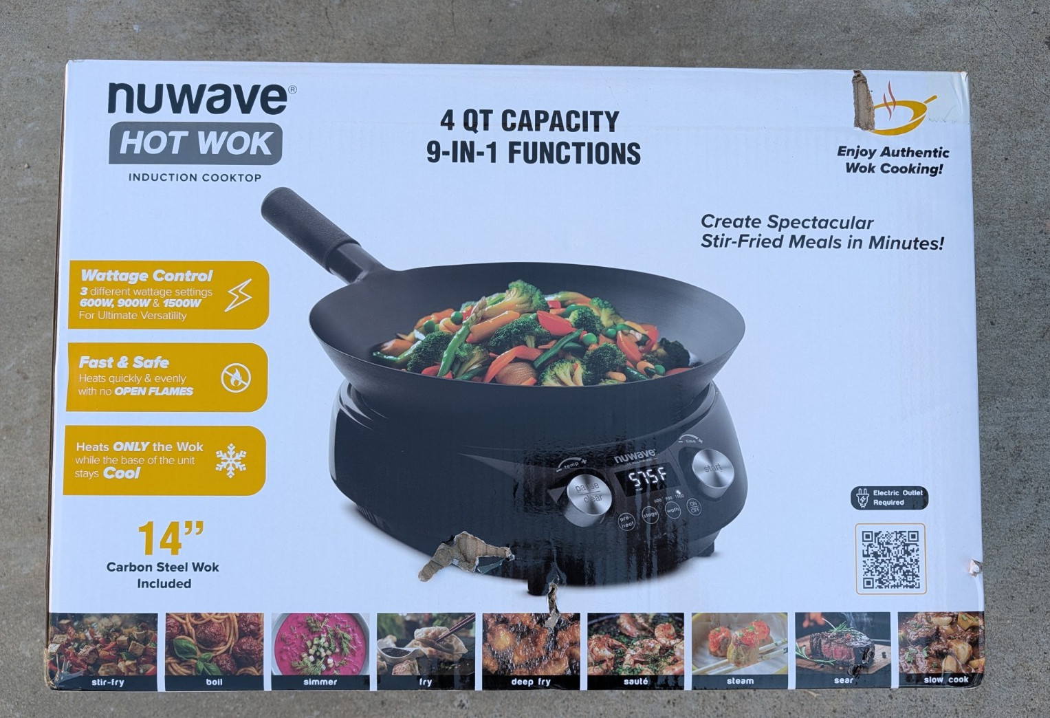 NEW OB – Nuwave Hot Wok Induction Cooktop w/ 14″ Carbon Steel Wok