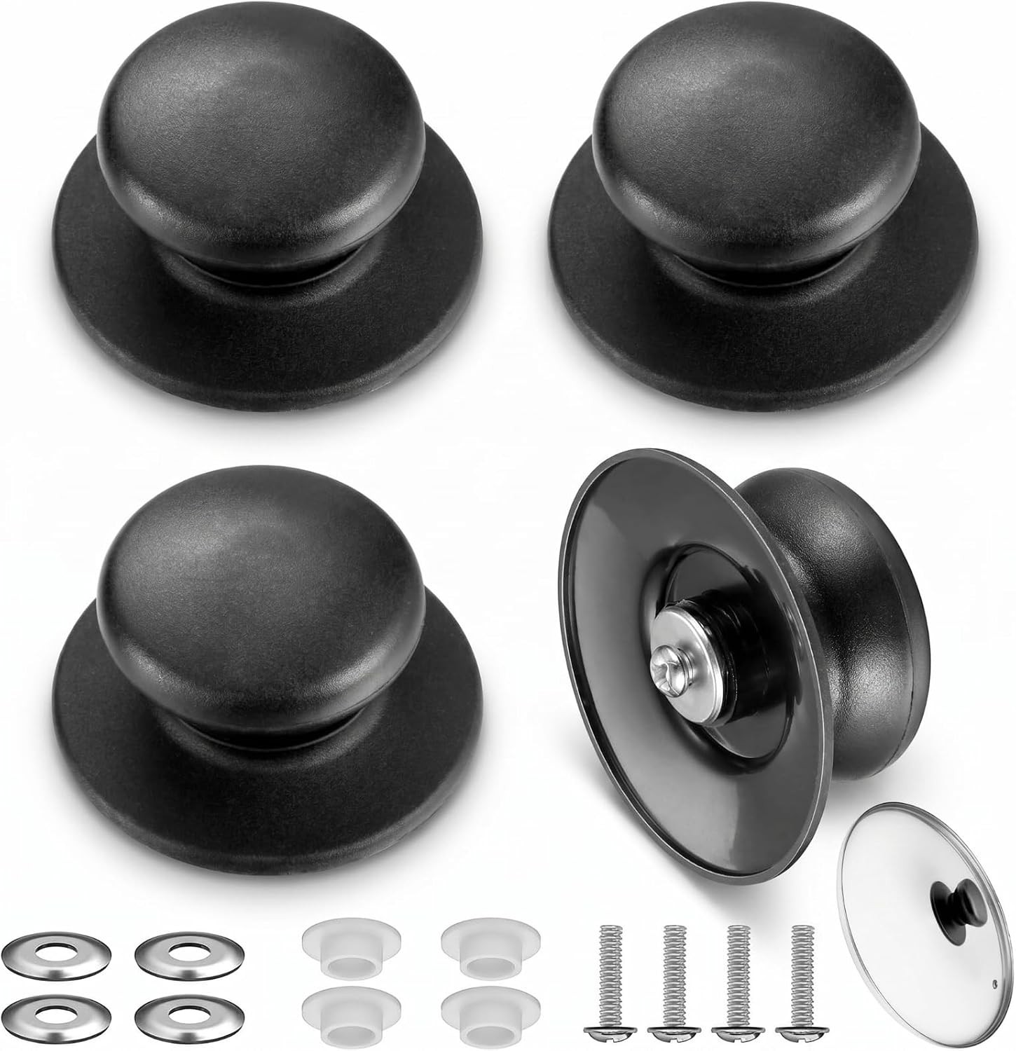 4 Pcs Universal Pot Lid Knobs, Bakelite Handle Replacement for Pots, Pans,