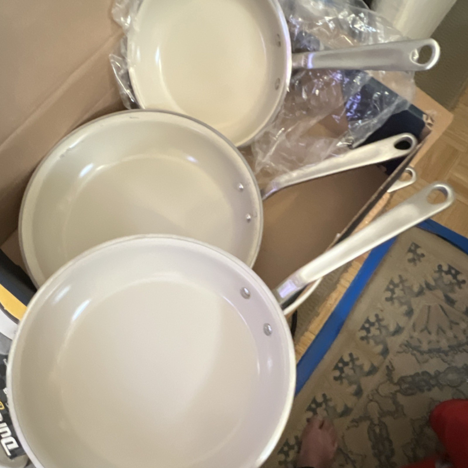 Made In Ceramiclad silver 3-Piece 8”, 10”, 12” Frying Pan Cookware Set Silver