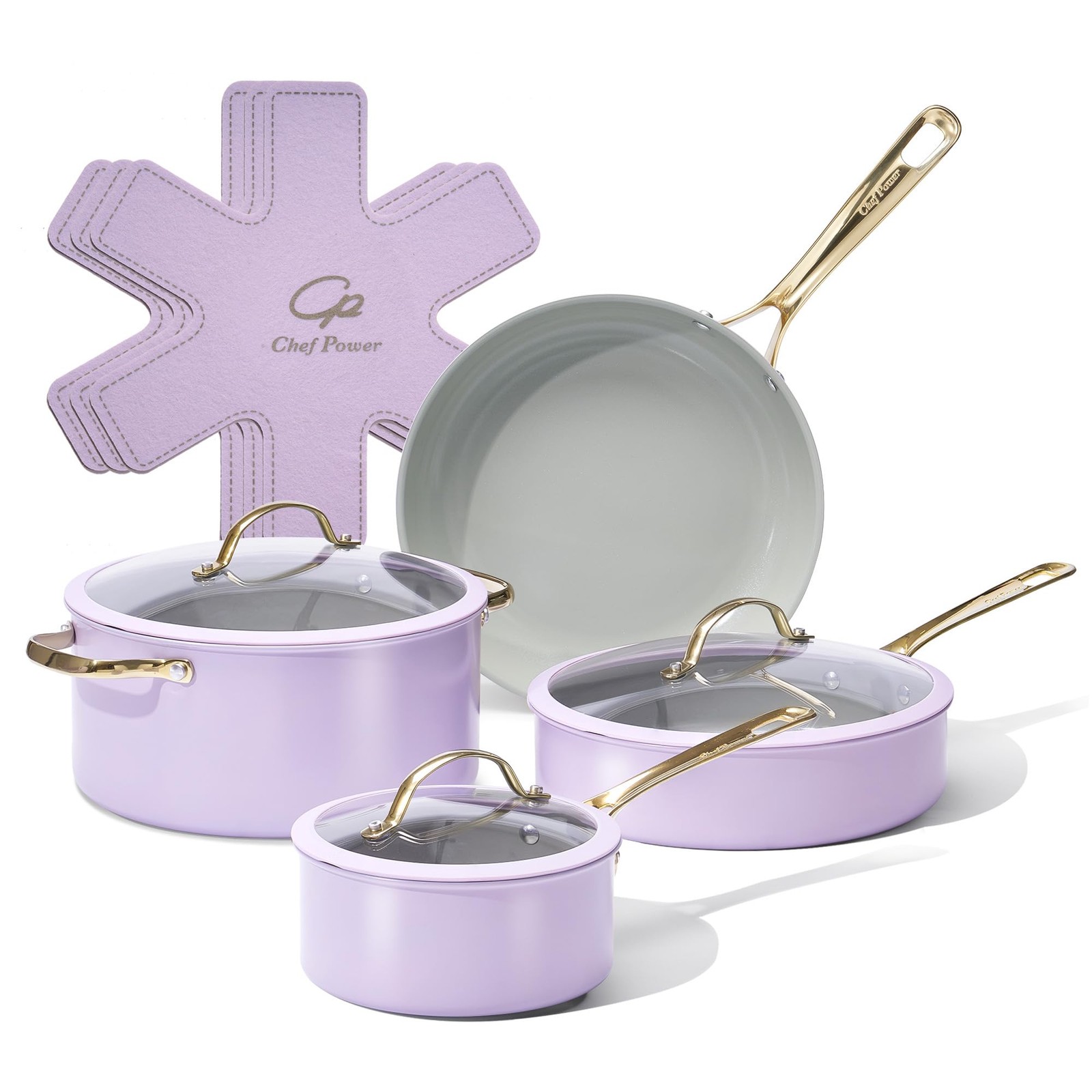 Chef Power Ceramic Cookware Sets 10Pcs Pots And Pans Set Non Stick Cookware Set