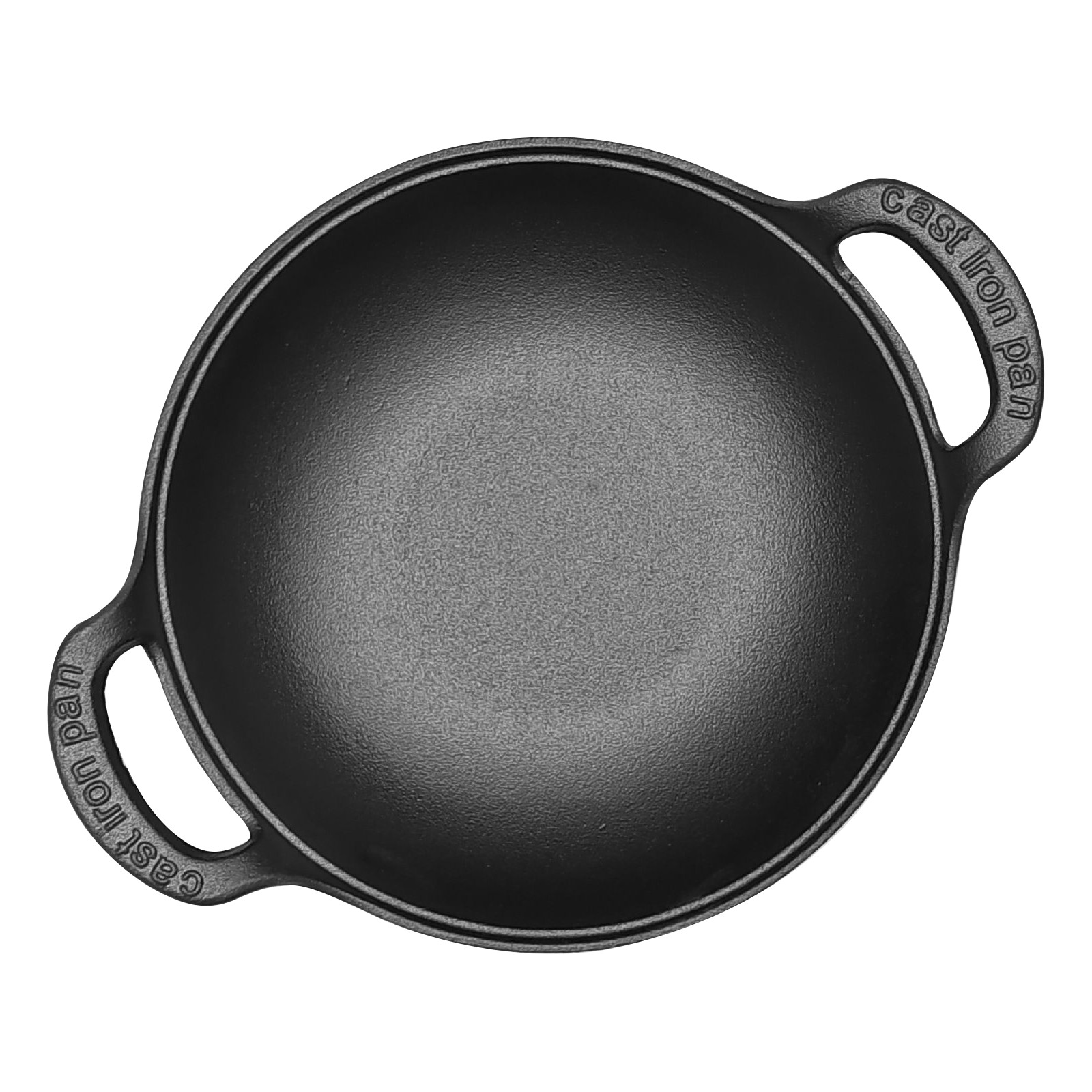 Cast Iron Wok with Handles Grilling Pan 20cm Non-stick Cooking Pot for Camping