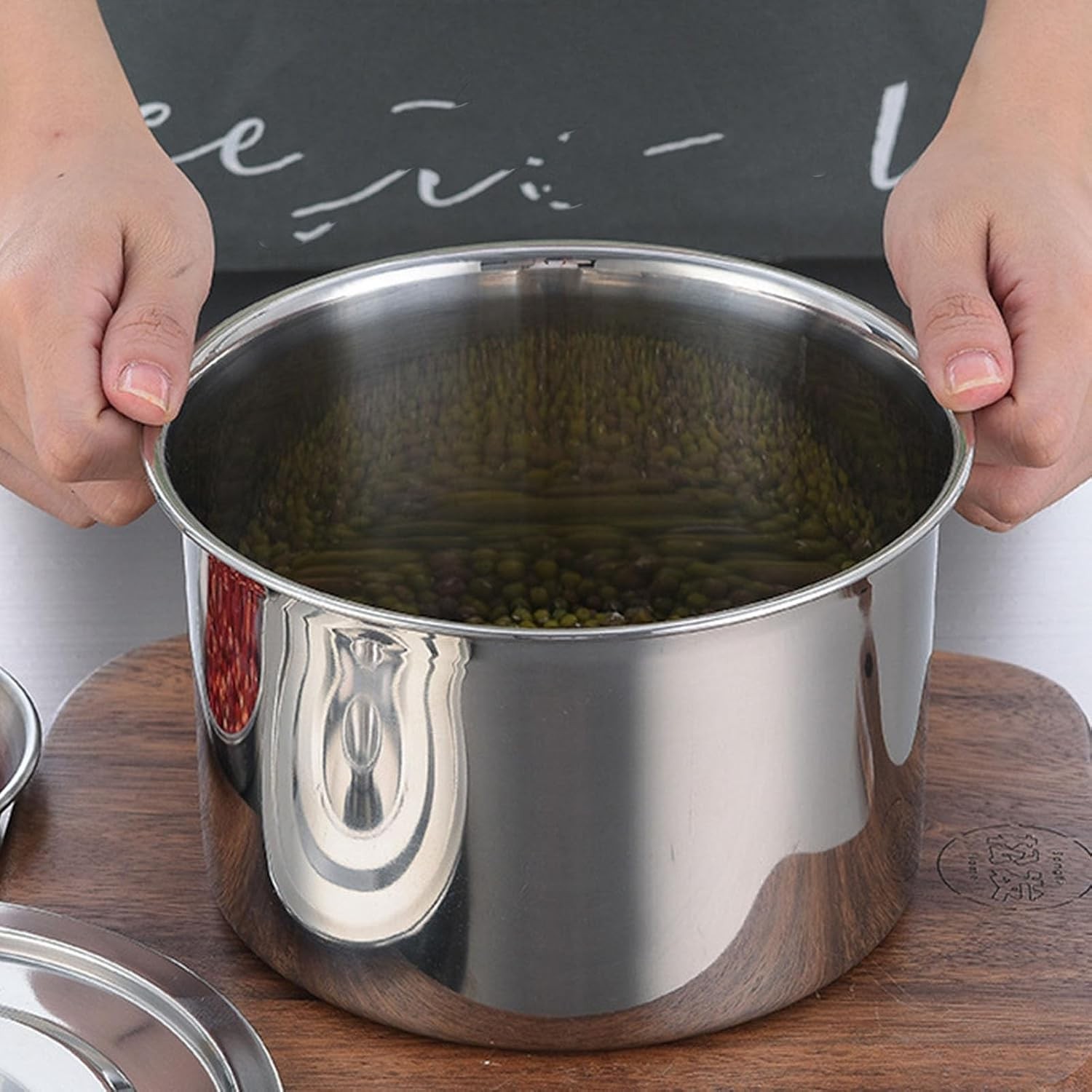 Stock Pot with Lid, Stainless Steel Heavy Duty Induction Cooking Pot